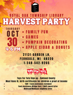 Library Harvest Party Library Harvest Party